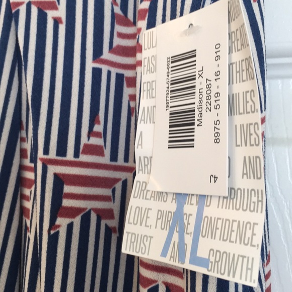 Patriotic Red, White & Blue, Stars & Stripes Skirt w/Pockets Sz XL NWT - Picture 3 of 6